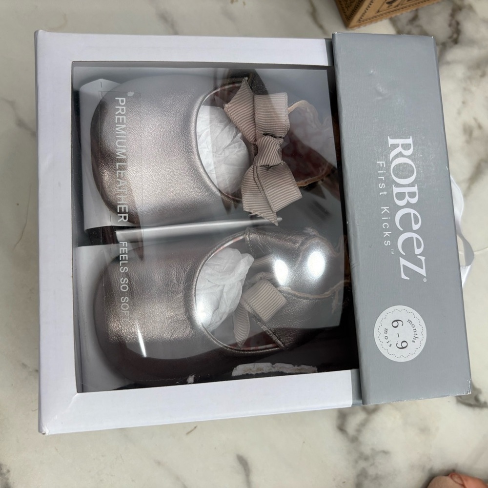 Robeez Shimmering Baby Shoes with Bow
